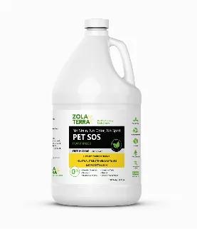 <p><strong>PET SOS CLEANER - NO <span style="text-decoration: underline;">S</span>TAINS, NO <span style="text-decoration: underline;">O</span>DORS, NO <span style="text-decoration: underline;">S</span>POTS </strong>for use on any surface that has a pet stain, odor or spot.  Dissolves organic stains, odors, and pet markings. <span>Aids in keeping pets from marking the same place once cleaned.</span></p>
<ul>
<li>Plant-based formula</li>
<li>Fragrance, dye and alcohol free</li>
<li>
<div><span>Dis