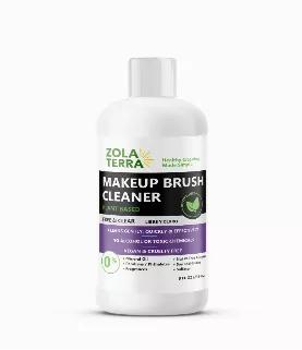 <p><strong>Amazingly fast and easy to use, ZOLATERRA MAKEUP BRUSH CLEANER</strong> is a plant-based cleaner for use on natural and synthetic makeup brushes or sponges.  Free of harmful chemicals, dyes, sulfates, phthalates, parabens and free of odor.  ZolaTerra Makeup Brush Cleaner will naturally dissolve makeup to gently and quickly clean and condition leaving your brushes soft and clean!</p>
<p>Our products are formulated with all-natural ingredients to be safe and gentle for all skin types.<s