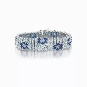 Collette Z Sterling Silver Blue Floral Fashion Bracelet