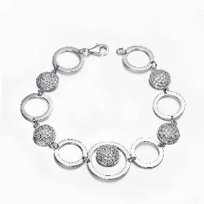 Collette Z Sterling Silver Cubic Zirconia Bracelet With Connecting Circles