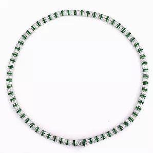 Collette Z Sterling Silver Clear and Green Cubic Zirconia Stripe Necklace