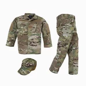3 pc Kids Multicam(R) set includes 7 oz licensed rip-stop top, pants, and matching patrol cap. The most realistic youth uniform on the market. Gear up!