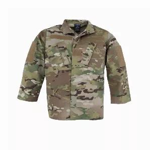 Our durable Multicam/OCP uniform top features a zippered front, 2 chest pockets, <span data-mce-fragment="1">hook and loop</span> receivers on the chest, and sleeves. Not a cheap costume, built to last.