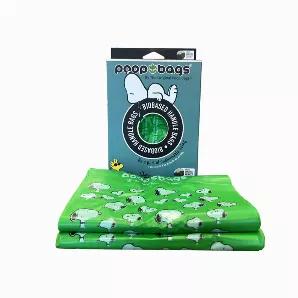 <p>Clean up after your furry friend in a sustainable way with our Peanuts waste bags from <b>The Original Poop Bags</b>. <br> These exclusively licensed pet waste bags are made out of USDA BioBased materials, with a minimum of  38% plant material. The poop bags are large enough to allow pet parents to tie and seal them. They are also thick and leakproof to stand up to whatever your paw-tner leaves behind. Make picking up a bit more fun with Snoopy and The Gang! </p> <br>
<ul>
<li>Handle Tie bags