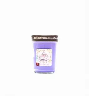 <p>A relaxing soy candle lavender field scent for your bath time or any time. Lavender scented soy candle is one of our popular scents.</p>
<p>CollectiveScents.com triple scented natural soy candles and melts are: Handcrafted with 100% vegetable pure soy bean wax. Natural and biodegradable. Lead, paraffin and phthalate free. Allergy friendly. Made in the USA.</p>
<p>Size: 2.75" x 4" tall - approximate burn time 40-50 hours.</p>
<p><span>Mason Jar size: 3.15" - 5" tall - approximate burn time 80 