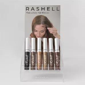 36 pieces of 6 shades. 6 free Testers, one free Rashell Masc-A-Gray Display. Header card included. Offered in 0.30 FL OZ size. 36 pc Display great for retailing sales!