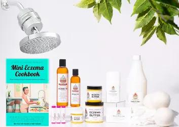 <p><strong>Our Limited Edition Mega Eczema Bundle is available while supplies last. Each month, we will have a limited quantity available. This is a bundle that helps you create a lifestyle from the inside - out. Includes $370 worth of items for one low price. This bundle includes a 3 month supply of products.</strong></p><p>(1) Physical Copy of our New Cookbook (PDF available upon request).</p><p>(1) Shower Head and Shower Filter x2</p><p>(1) 8 oz. Eczema Oil (original unscented)</p><p>(1) 4 oz