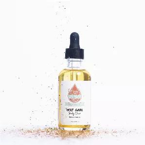 <p>Our NEW Holy Grail Body Elixir is a luxury multi use body oil infused with top of the line quality essential oils and carrier oils that help increase and promote your overall well-being. <br><br>This oil has such a heavenly, earthy yet woodsy scent and can be used on both men and women.</p><p>Directions: massage 1-2 dropper fulls over your entire body after shower or bath (while skin is still damp). Use morning and night. Suitable for use on face. <br><br></p><p>Ingredients: Golden Jojoba oil