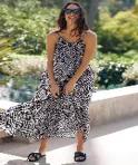 A flowing maxi silhouette makes this breezy dress a warm weather must-have.<br>Sheer modal<br>Adjustable straps<br>Midi silhouette<br>Pullover styling<br>Machine wash<br>Dimensions<br>Imported<br>Falls 48.5" from shoulder; hem hits at mid-calf<br>Model Notes<br>Model is 5'10"