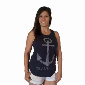Want to show off your love for sailing in the islands? What better way than to do so in this super comfortable women's cut tank top. The Island Bum Anchor Tank Top features Peruvian Jersey Cotton, printed front with Anchor and Island Bum lettering