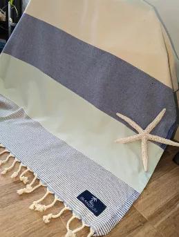 Our turkish towels are loomed in Turkey and are super absorbent, lightweight, and quick drying..  100% Loomed Turkish Cotton