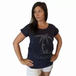 Inspired by all those who want to disappear to the island in style.. Show everyone your Island Bum spirit in this super comfortable women's scoop neck t-shirt. The Island Bum Signature scoop neck features Peruvian Jersey Cotton, printed front with Tiki Joe logo and Island Bum lettering