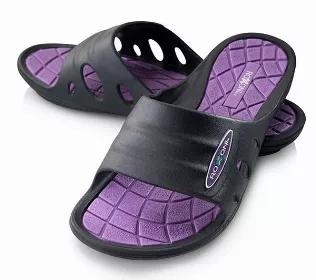 "A classic, open toe Roxoni slide sandal slipper<br><br>This Slide-On Shower Sandal offers fast-drying, solid protection when walking in community showers, public pools, hotels, or while traveling. Slippers fit inside of each other and are lightweight, making them great to fit in a suitcase, or gym bag to take along when you travel.<br><br>A timeless classic that will never go out of style. Comfortable enough to wear all day around the house and durable enough to last!<br><br>Made with a unique 