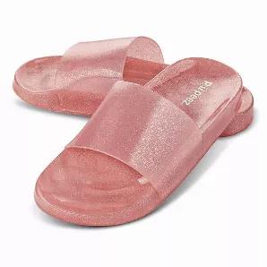 Key Features: -High Quality durable Jelly Material, -Non-Skid outsole for maximum security, -Glitter Design, -Easy Care wipe with damp cloth, -Front Ventilation Port to promote airflow, -Available in three beautiful colors, Blue, Clear and Pink. With Pupeez, you're taking no risk with your purchase. We offer a 100% money-back guarantee if you are not 100% satisfied with your purchase. If you have any questions, don't hesitate to contact us.
<br>
<br><ul>
<li>Outstanding Style: These stylish sand