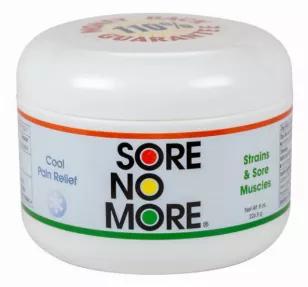 The original Sore No More(R) Cool Pain Relief is recommended after exercise to expedite your muscle recovery and minimize sore tired muscles. Apply the Sore No More(R) Cool Pain Relief when you have strains, sore feet, inflammation, or any acute injuries. Our light lemon-citrus aroma dissipates quickly after application. 