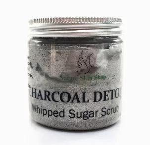 This Fluffy Whipped soap is loaded with activated charcoal, which provides gentle detoxification and is perfectly suited for oily, sensitive, or just plain dirty skin. The oils used in this soap give it such a silky and luxurious feeling; it can be used as a facial or body cleanser. Sugar Scrub Soap Whipped Cream is a scrub, cleanser and moisturizer in one! A moisturizing and cleansing scrub, this revitalizing soap is infused with sweet almond oil and sugar for a lightweight and non-greasy sugar