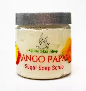 This sugar soap scrub is the perfect blend of sweet and succulent fruits. With papaya and mango, this scrub will transport you to a tropical island oasis. The sweet and juicy scent is perfect for reviving your senses and giving you a burst of energy. Sugar Scrub Soap Whipped Cream is a scrub, cleanser and moisturizer in one! A moisturizing and cleansing scrub, this revitalizing soap is infused with sweet almond oil and sugar for a lightweight and non-greasy sugar scrub. Gentle enough for every d