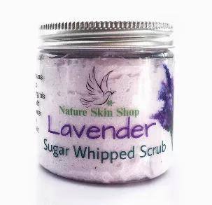 Pamper your skin with this sensuous lavender sugar scrub body soap. Sugar Scrub Soap Whipped is a scrub, cleanser and moisturizer in one! A moisturizing and cleansing scrub, this revitalizing soap is infused with sweet almond oil and sugar for a lightweight and non-greasy sugar scrub. Gentle enough for every day use! Great with a bath sponge for maximum lather.