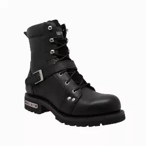 Biker boots that are always ready to go, whether your riding or not. Made for the open road featuring one piece molded outsole, side zipper for easy on and off, and oil resistant outsole. Comfort cushion insole makes sure your feet are always in comfortable.