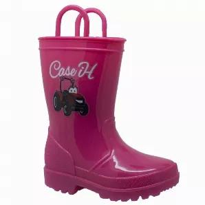 Equipped with light-up outsoles that make your kids easier to see in the rain, and makes jumping into puddles even more fun! These PVC light-up rain boots feature pull on boots for even on and off, and the light-up outsole offer traction on slick surfaces.