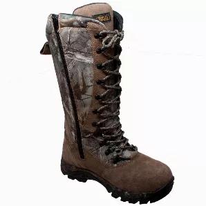 This 100% Snakeproof and waterproof boot allow you to enjoy the great outdoors in comfort without worrying about poisonous vipers. Featureing suede leather, Realtree Camo, inside zipper for easy on & off, camo EVA midsole and agressive rubber outsole, this boot provides the ultimate in snake bite protection as well as outstanding flexibility!