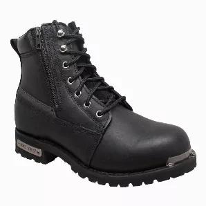 You'll feel good wearing this ultimate stylish motorcycle boot from Ride Tecs featuring reflective trim on both sides and double side zipper. All the features that make the best riding boot including Full-Grain Leather, oil resistant outsole and PU cushioned insole to make it so comfortable to wear all day long. 