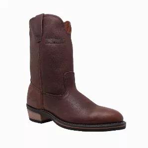 Redteak 11 inch ranch wellington western boot with full grain oiled leather upper, goodyear welt construction and oil resistant rubber outsole.