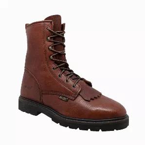 9in Chestnut Full-Grain Leather Packer Boot. This popular packer style boot has Solid Brass Hooks and Eyelets that resist breakage and corrosion.