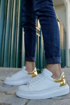 <p>Solid White Gold Sneakers</p><p>Beautifully designed sneakers.<br>With its padded foot support pads, <br>it makes your feet comfortable. <br>It is made of light and <br>highly durable materials. <br>Worth every single penny you pay<br>You can find sizes from <br>for wide and different feet.</p>