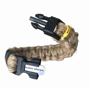 Survival Bracelet made of Jute, utilizing our patented EverSpark buckle. The braid is actually quite comfortable and provides you enough tinder to get just about any fire lit in an emergency. Much more than just rope on a wrist!, SM