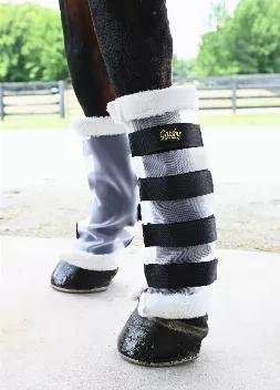 <p>The Gatsby Mesh Leg Wraps will provide reassurance and shield your horse's legs from insects. The fleece lining will help prevent rubs. Ideal for all day use.</p><ul> <li>Velcro closures</li> <li>Fleece lining</li> <li>Set of 4</li> <li>Rubber logo</li> <li>100% Nylon</li></ul>