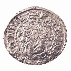 This ancient silver coin is famous for its beautiful Madonna and Child image. Hand-struck from 1540 through 1600 AD in what is now Hungary, it became one of Europe's most revered coins during Europe's late Renaissance Period. The front depicts the Virgin Mary and Baby Jesus; the back has the date the coin was struck. The silver coin is displayed in a protective gold portfolio. Comes with a Certificate of Authenticity.