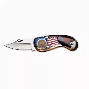 American Flag Coin Pocket Knife 