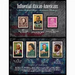 From an agricultural chemist to a minister and activist, black Americans have helped shape history. The Black Americans Who Shaped History Postage Stamp Collection honors the achievements of seven courageous individuals. The stamps in the collection are all genuine United States Postage Stamps in mint state. Stamps include Booker T. Washington, George Washington Carver, Harriet Tubman, Martin Luther King Jr., Benjamin Banneker, Jean Baptiste Pointe Du Sable and Rosa Parks. The stamps are housed 