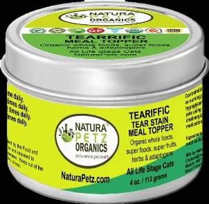 <p>TEARIFFIC MEAL TOPPER - TEAR STAIN SUPPORT FOR DOGS* TEAR STAIN SUPPORT FOR CATS*</p><p>TEARIFFIC may help eliminate stubborn and unsightly tear staining around the mouth, eyes and coat in dogs and cats. Tear stains can harbor bacteria, cause skin irritation and cause your dog or cat to constantly lick the affected areas.</p><p>While tear stains can be related to genetics or diet, it can also be an indication of irregular mucous membrane production and function, cellular irregularity or lymph