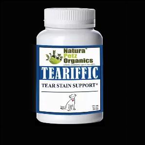 <p>TEARIFFIC - TEAR STAIN SUPPORT FOR DOGS* TEAR STAIN SUPPORT FOR CATS*</p><p>TEARIFFIC may help eliminate stubborn and unsightly tear staining around the mouth, eyes and coat in dogs and cats. Tear stains can harbor bacteria, cause skin irritation and cause your dog or cat to constantly lick the affected areas. </p><p>While tear stains can be related to genetics or diet, it can also be an indication of irregular mucous membrane production and function, cellular irregularity or lymphatic issues