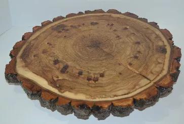 <b> Rustic Log Slice/Tree Round with Bark, Lazy Susan.Balm of Gilead Log Slice.</b><p>Handcrafted by us here in the Western Maine Mountains with kiln dried Balm of Gilead Tree slices. Both the Table and the base are Balm of Gilead Tree Slices/Log Rounds with Bark.</p><p><strong>Smooth, Rugged, and concealed Ball Bearing Turning Action</strong></p><p><strong>We do Custom Engraving. Just select Engrave below and add in comments what you'd like engraved. Or e-mail that info with your order number</