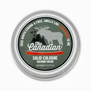 <p>From the True North! Hes strong. Hes free. Wild portage and maple bark scent - smells like a Canadian to me!</p>
<p> Alcohol-Free<br>  Vegetarian-Friendly, Cruelty-Free, Gluten-Free<br>  SLS, Paraben, Phthalate, and Dye-Free<br>  2.5 oz solid tin is carry-on luggage approved, won't leak or break</p>
<h4>Ingredients</h4>
<p>Sunflower Seed Oil, Hydrogenated Soybean Oil, Beeswax, Fragrance/parfum, Grape Seed Oil, Caprylic/Capric Triglycerides, Castor Seed Oil, Hydrogenated Castor Oil, Carnauba W