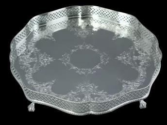 Gallery Tray Shaped Gallery 12" English Silver Plate