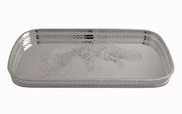 Tray with Fox Design 12" x 6" x 1" English Silver Plate