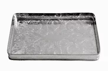 BOAC 14" Copy Airline Tray Silver Plate with Bar Gallery