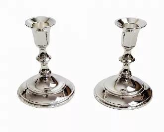 Pair of Candlesticks 4.75"h  Silver Plate