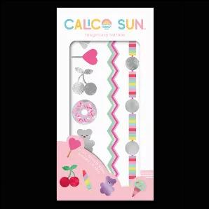 If you're craving something new, why not try these decadent, dessert-themed temporary tattoos! They include two sheets of sugary designs like candy and donuts.<br>o Includes 2 sheets of temporary tattoos<br>o Designs include a variety of candy and desserts<br>o Tattoos appear silver in the package and turn color when applied<br>o Feature a gold foil treatment<br>o Package measures 8"x8"<br>o Suitable for ages 3 and up