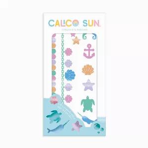 If you're craving something new, why not try these ocean-inspired temporary tattoos! They include two sheets of fruite designs like sea turtles, shells and more.<br>o Includes 2 sheets of ocean-themed temporary tattoos<br>o Tattoos appear silver in the package and turn color when applied<br>o Package measures 3.5"x7"<br>o Suitable for ages 3 and up