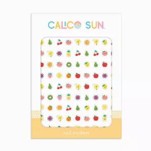 Show off your sunny personality with these friendly fruit nail stickers. Happy little fruits in fresh colors are ready to be picked for your colorful nails!<br>o Fruit nail stickers feature friendly fruits in fun colors<br>o Can be worn alone or over polish<br> o Peels off for easy removal<br>o 2 sheets of nail stickers<br>o 2.8" x 4.4"<br>o Suitable for ages 3 and up