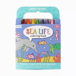 Perfect for meals out, long trips, or any time you're on-the-go, this sea animal coloring set makes it easy to keep your kiddo feeling fin-tastic. The smart carry case includes 9 jumbo crayons that are made for little hands, and 48 ocean-themed coloring pages. It's the ultimate travel coloring set to keep with you always so your kiddo never swims in boring seas.<br>o 1 Sea Life Carry Along Coloring Book Set<br>     o Includes 9 jumbo crayons and 48 sea-themed coloring pages<br>o Coloring pages a
