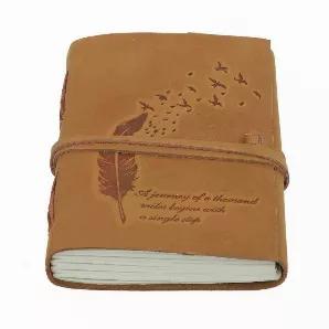 Crafted with authentic leather, this old leather journal gives you a feel like an old-world look like it's been passed down for generations. If you love writing every page of this diary will become a gem with your precious memory.Material: leather.