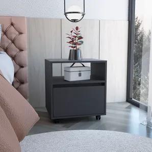 Do you want a nightstand that is stylish and functional? The Austin Nightstand has you covered! It's elegantly designed with a sleek modern look and offers plenty of functionality. Thanks to its casters, it's easy to move around, so you can place it wherever you need it in your bedroom. The spacious drawer (15,5"W X 4,3"H X 13,2"D) is perfect for keeping all your things tidy, and the open shelf provides storage for books or magazines. Plus, the wide top surface offers plenty of space for your es