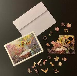 <p>Notecard puzzle includes a 4"x6" wooden jigsaw puzzle, notecard insert to add your own message, and envelope.</p><p>Please note, the Puzzle Notecard will require extra postage when mailing.</p>