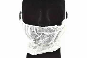 White Disposable Polypropylene Beard Net Covers with Elastic Bands Heavy Duty Beard Restraints, Comfortable Protective Beard Masks, Nonwoven Latex Free Spun bond, Safe & Clean Work Environment, 100 PC<br>
<br>
Constructed from spun bound polypropylene<br>
Latex free, prevents facial hair from Falling in Food<br>
Soft, light weight, breathable and comfortable<br>
Elastic bands hold the net firmly around each ear to ensure a snug and comfortable fit<br>
Wearing beard nets keeps work environments s